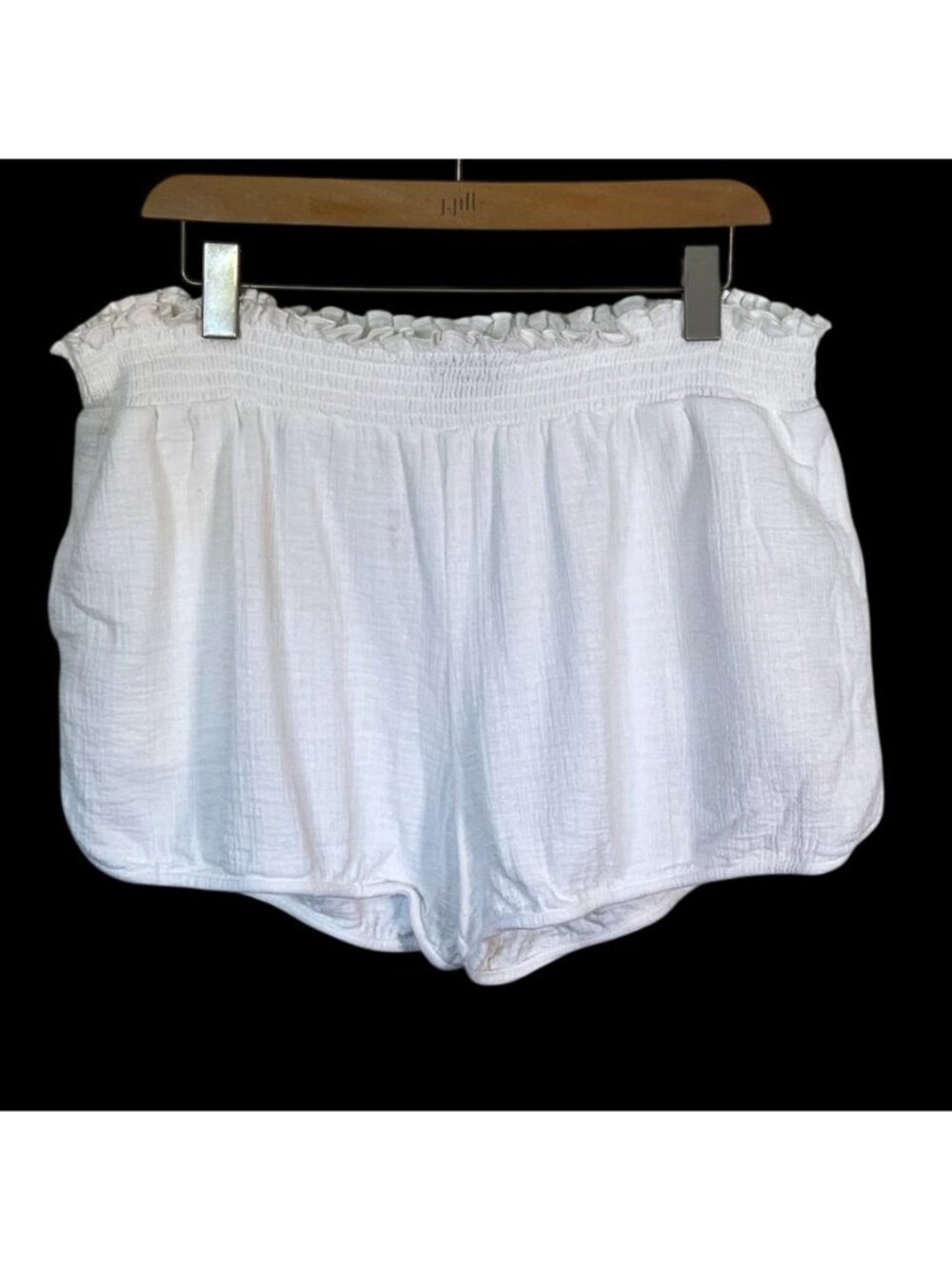 Hatch Henri Maternity Shorts White Cotton Gauze Smocked Boho Babymoon Sz 4/XL - Picture 2 of 12